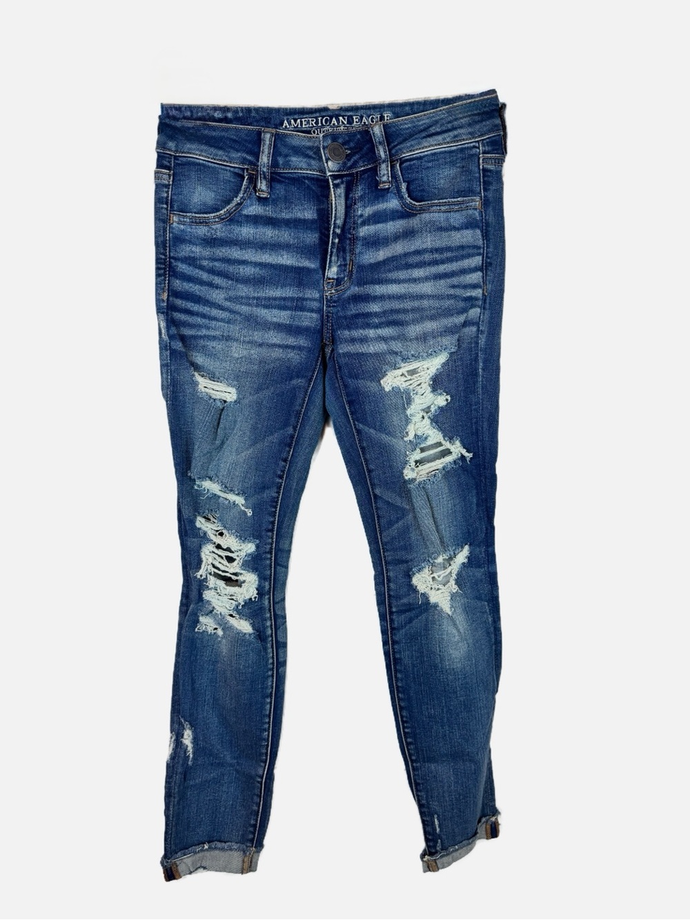 American Eagle | Distressed Jegging Crop Jean, 4